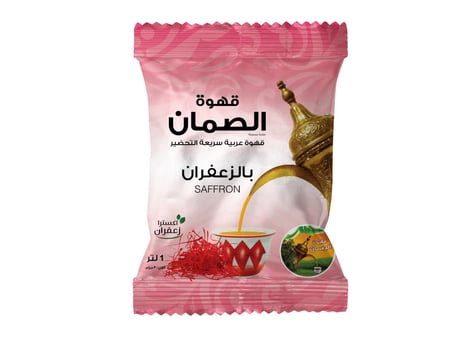 قهوة الصمان  قهوة سعودية سريعة التحضير بطعم الزعفران تحتوي على 10 دلال