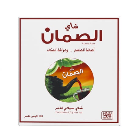 شاي سيلاني فاخر حبيبات ناعمة علاقي ابيض 100 كيس