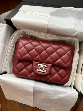 Chanel mini classic flap burgundy