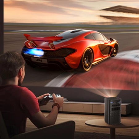 p20 بروجكتر باينتك محمول ذكي (مع حقيبة حماية + حامل ثلاثي + ريموت تحكم + وصلة HD + محول Type C + ماوس هوائي مع كيبورد + فلاش ميموري + مؤشر عروض )