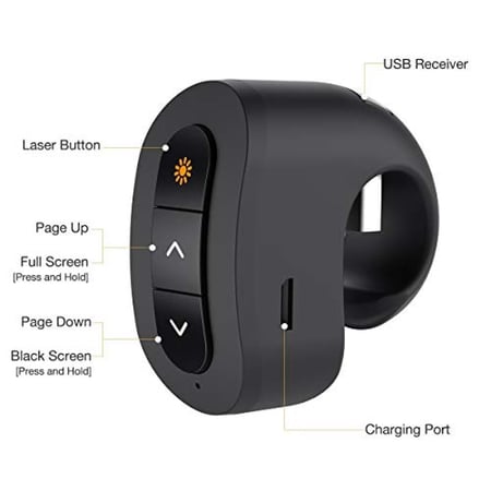 خاتم لا سلكي للعروض بمؤشر ضوئي