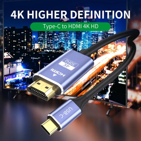 وصلة إتش دي HDMI إلى منفذ تايب سي USB type-C