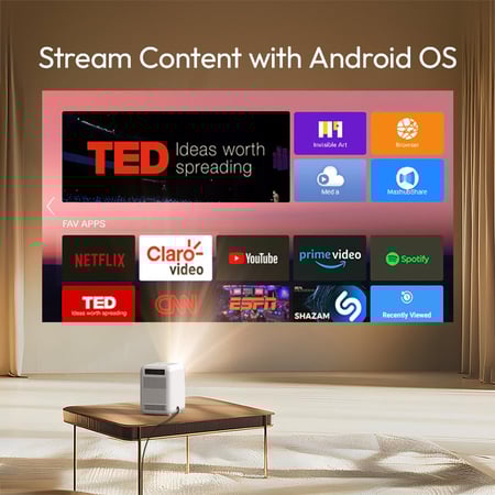 بروجكتر باينتك LOVE U4 الذكي (مع وصلة اتش دي + محول تايب سي+ ريموت تحكم)