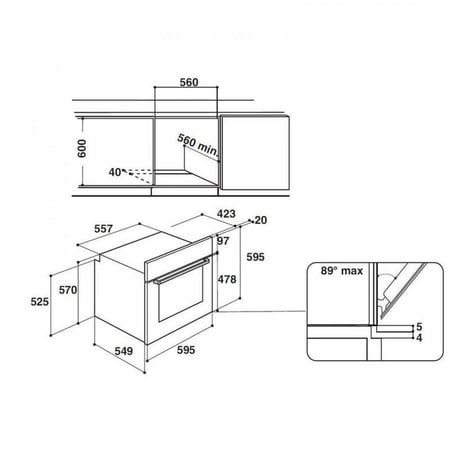 أريستون فرن كهربائي بلت إن متعدد الوظائف، 60 سم FA5844JHIXA