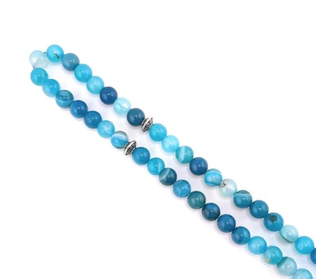 سبحة حجر العقيق الازرق