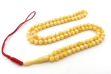 سبحة الكهرمان الكالينقرادي طبيعي 100% خراطة يدوية