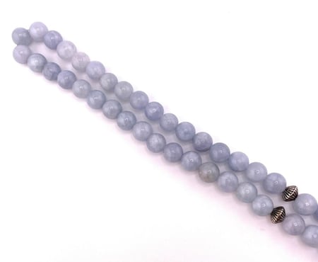 سبحة حجر العقيق الأزرق ( Blue Agate)