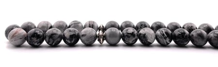 سبحة الأونيكس (Onyx) أو الرخام (Marble) الرمادي