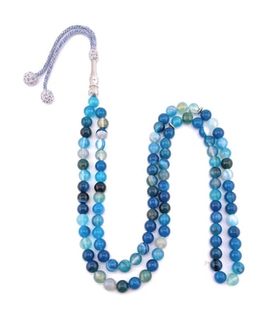 سبحة حجر العقيق الازرق