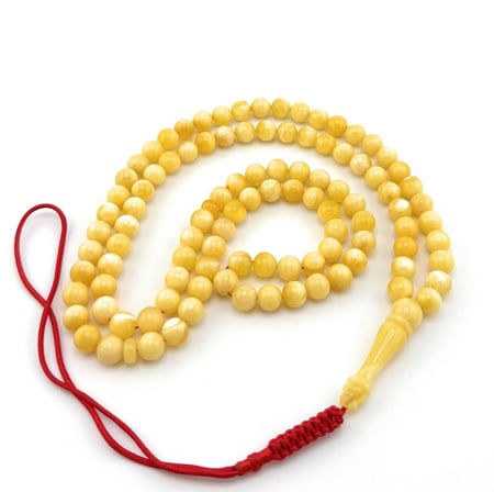 سبحة الكهرمان الكالينقرادي طبيعي 100% خراطة يدوية