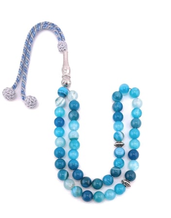 سبحة حجر العقيق الازرق