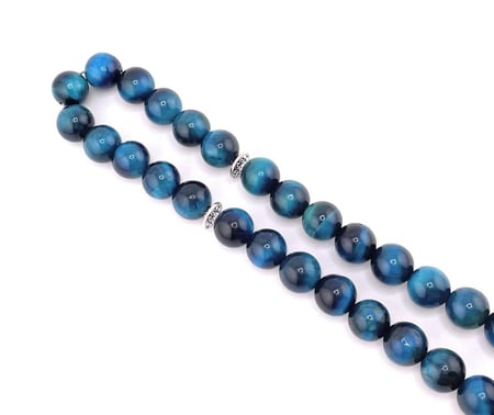 سبحة حجر عين النمر الازرق