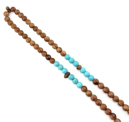 سبحة خشب جوز الكوك المطعم بالفيروز