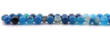 سبحة حجر العقيق الأزرق (blue agate stone )