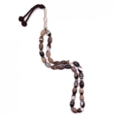 سبحة حجر عقيق سليماني - مجوهرات إم إتش إس