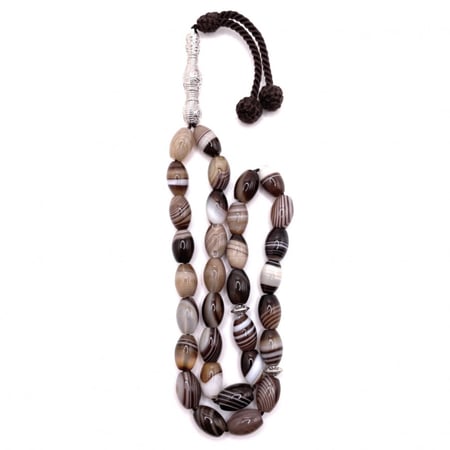 سبحة عقيق سليماني مشجر - مجوهرات إم إتش إس