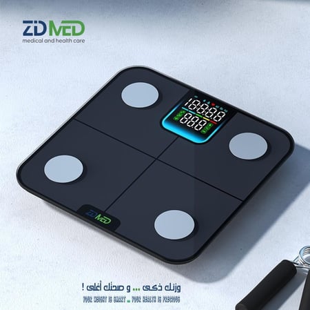 ميزان الكتروني لقياس الوزن والدهون | 25 مؤشر صحي وشاشة LED و بلوتوث 5.4