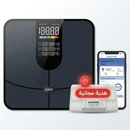 افضل ميزان لقياس الوزن الذكي | 25 مؤشر صحي ببلوتوث يدعم 200 كجم