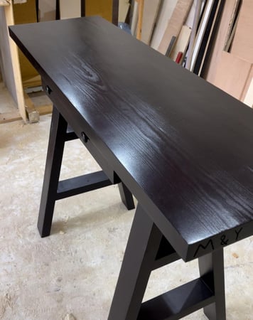 طاولة ركن خشبي مع درج