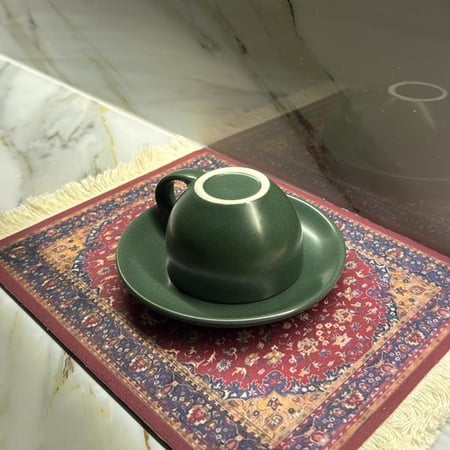 كوب الاسبريسو اخضر مطفي