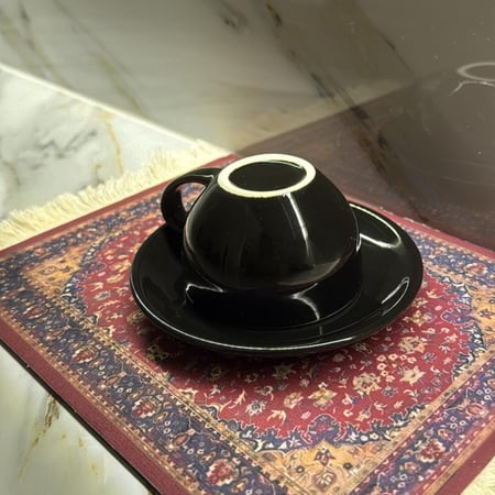 كوب الاسبريسو اسود لماع