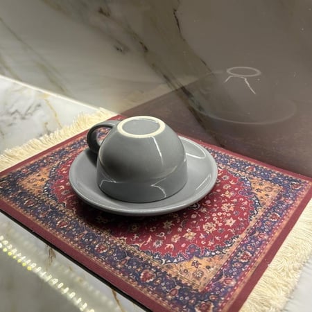 كوب الاسبريسو رمادي لماع