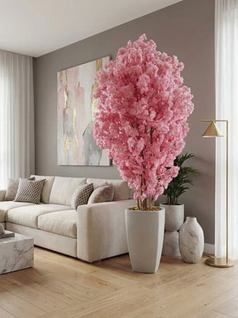 Artificial Bougainvillea Tree with White Ceramic Pot – 1.8 m