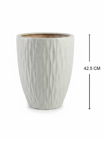 مركن نباتات سيراميك عصري جرافيت – تشطيب مصقول أنيق 42.5 سم – قطعة واحدة