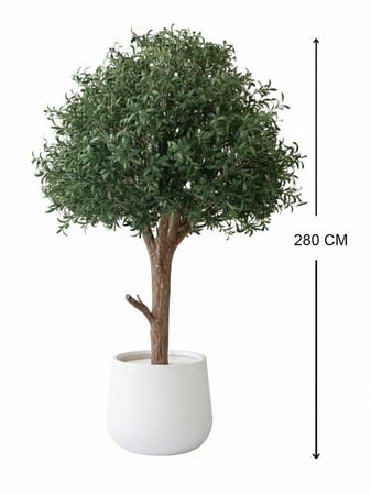 شجرة زيتون صناعية في حوض فايبر - ديكور فاخر يدوم طويلا