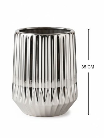 طقم مراكن الأشجار "ميركوري" – تشطيب كروم بمرآة عاكسة 35 سم – قطعة واحدة