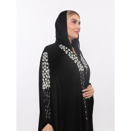 عبايه قصه قطري قماش كريب فيراري شك حرز وحياكه مكره