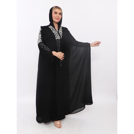عبايه قصه قطري قماش كريب فيراري شك حرز وحياكه مكره
