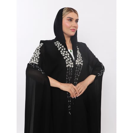عبايه قصه قطري قماش كريب فيراري شك حرز وحياكه مكره