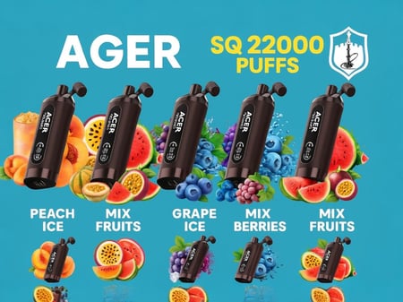 اجير اس كيو شيشة 22000 سحبة AGER SQ 22000 PUFFS - متجر القلعة فيب