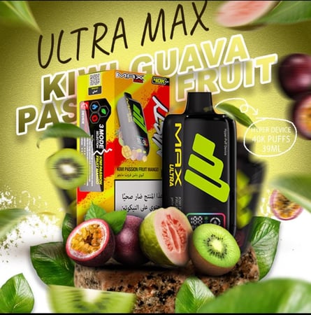 سحبة ناستي ماكس الترا 40 الف NASTY MAX ULTRA 40K كيوي جوافه باشن فروت