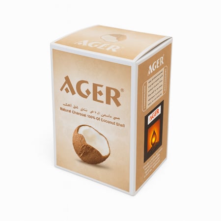 صورة فحم إيجير مكعبات طبيعي من قشور الهند