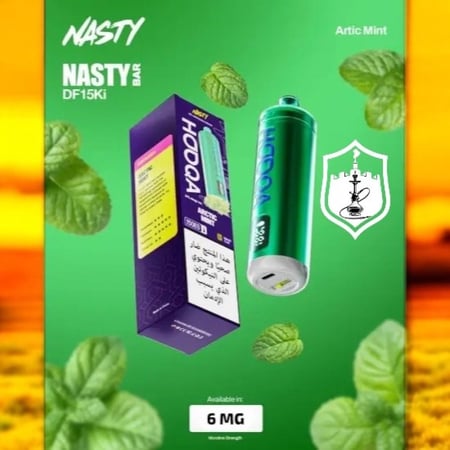 شيشة جاهزة ناستي هوكا NASTY HOOQA DTL 15K - نعناع بارد