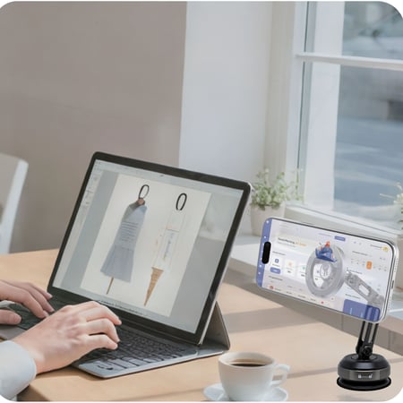 يوفو - حامل مغناطيسي ماج سيف مع قاعدة سفلية بتقنية الشفط