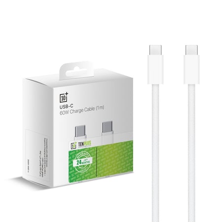 سلك شاحن USB-C بقدرة 60 واط (1 متر) من TEN PLUS
