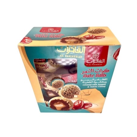 كرات التمر المغطاه بالسمسم والطحينة 190جم - من الفاخرات