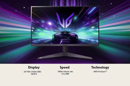 شاشة ألعاب إل جي UltraGear بحجم 24 بوصة