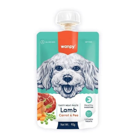 وانبي معجون لحم لذيذ بنكهة اللحم الضأن والجزر والبازلاء للكلاب - 90 غ