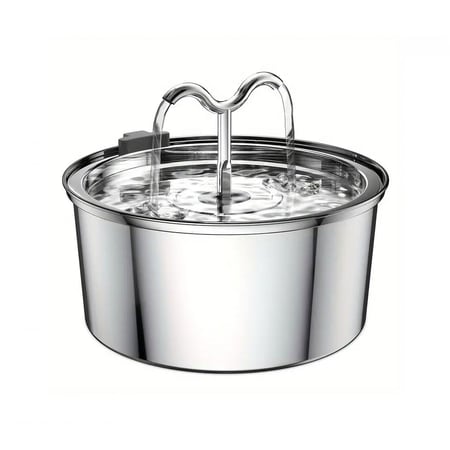 نافورة مياه بروتون اوتوماتيكية من الستانلس ستيل للحيوانات الأليفة، 2 لتر