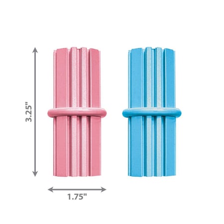 كونغ عصا تسنين للجراء - عصا تسنين ناعمة لنمو الجراء - لعبة تنظيف اسنان الكلاب - لعبة مضغ للجراء ذات الحواف(Small)
