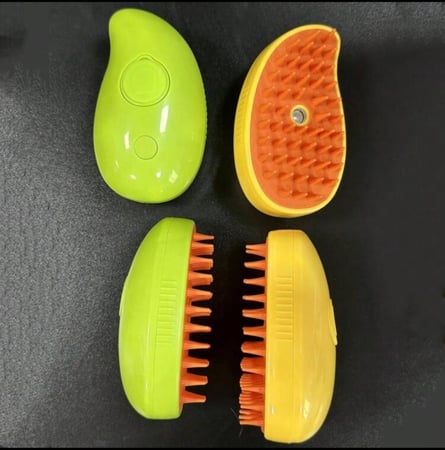 فرشاة بخار متعددة الوظائف للحيوانات الأليفة، قطعة واحدة، بألوان عشوائية، فرشاة تدليك ذاتية التنظيف، فرشاة بخار سيليكونية للحيوانات الأليفة. تستخدم لإزالة الشعر المتشابك والفضفاض، رش بزر واحد، مقاومة لطيران الشعر، حمام تدليك