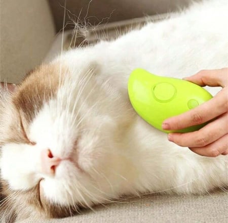 فرشاة بخار متعددة الوظائف للحيوانات الأليفة، قطعة واحدة، بألوان عشوائية، فرشاة تدليك ذاتية التنظيف، فرشاة بخار سيليكونية للحيوانات الأليفة. تستخدم لإزالة الشعر المتشابك والفضفاض، رش بزر واحد، مقاومة لطيران الشعر، حمام تدليك