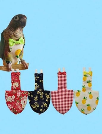 (مقاس L ) قطعه واحده حفاظ طائر بنقش عشوائي من الأزهار والأناناس، قطعة واحدة، مستلزمات الطيور، بنطلونات فيزيولوجية للطيور، حفاظات للطيور، بدلات طيران للحمام والببغاوات، مريحة، قابلة للتنفس، لطيفة