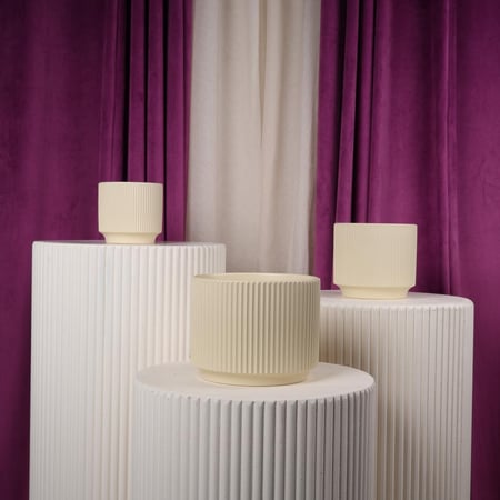 طقم فازات ورد سيراميك اصفر