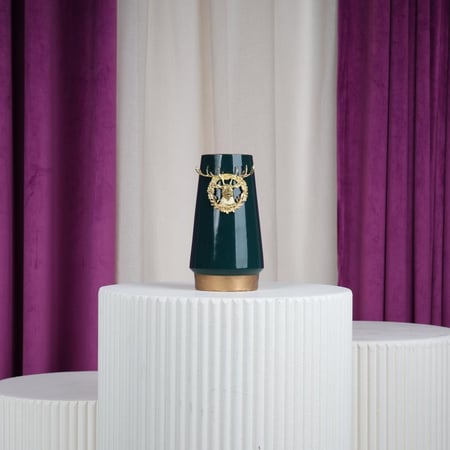 فازة زخرفية أنيقة أخضر غامق