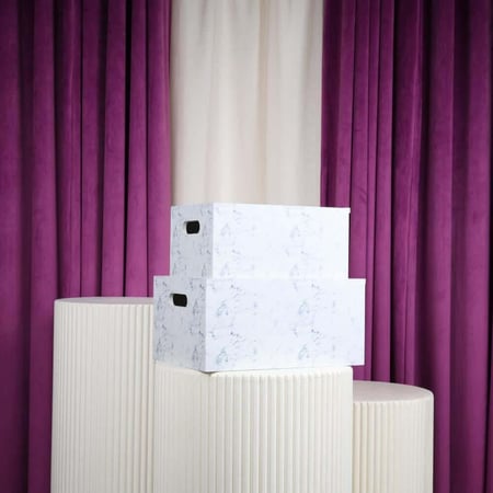 طقم صناديق سحاب ابيض رخامي